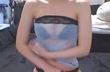 F Cup busty woman students mostly the students clothes on Nico Nico live, erotic underwear is exposed.